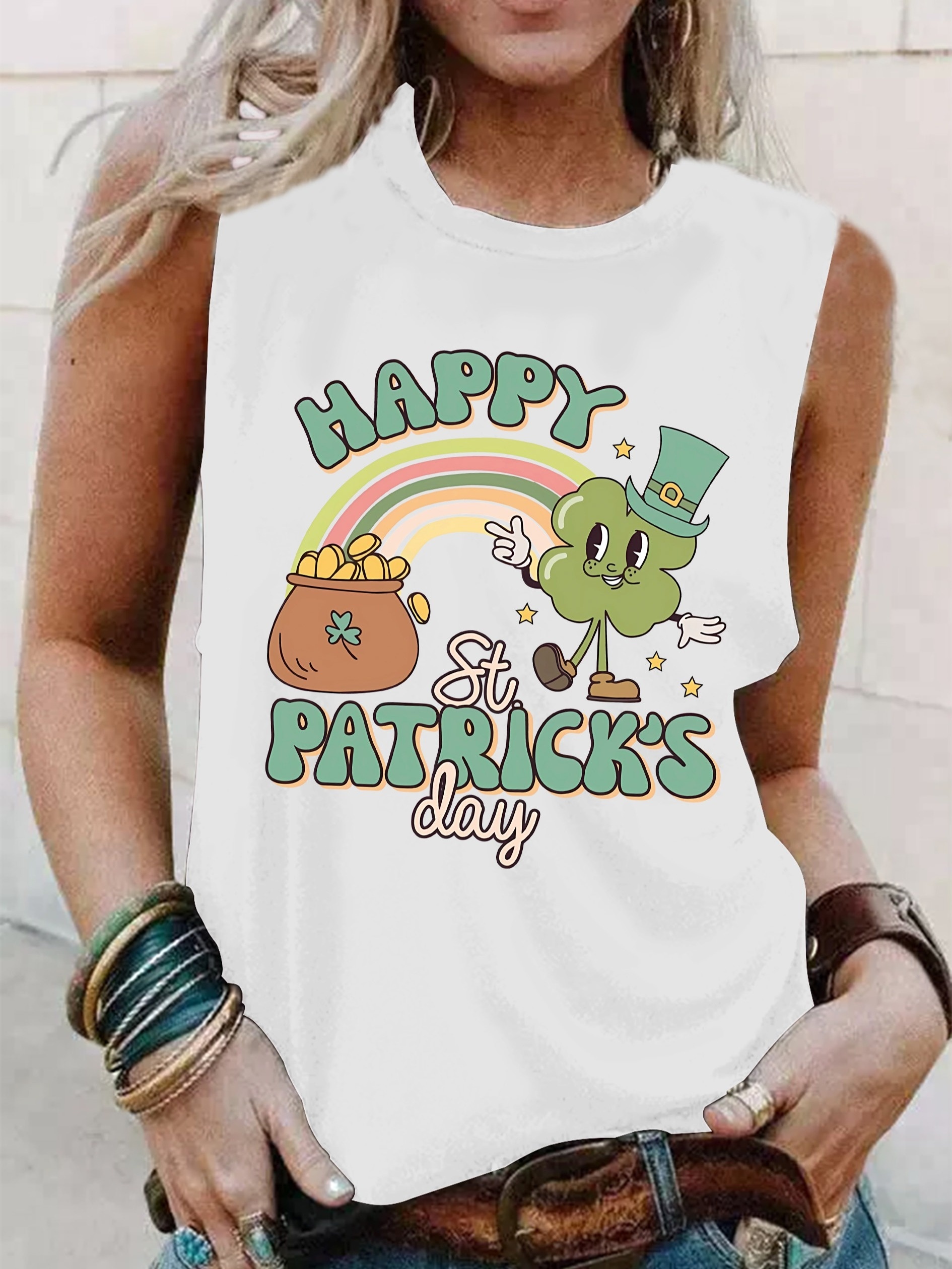 womens sleeveless st patricks day vests