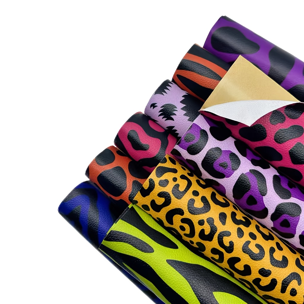 10pcs Animal Texture Leopard Print Faux Leather Sheets A4 (30x21cm) With Pattern Lychee Texture Ideal For Craft And Decorative Material, Jewelry Boxes, Making