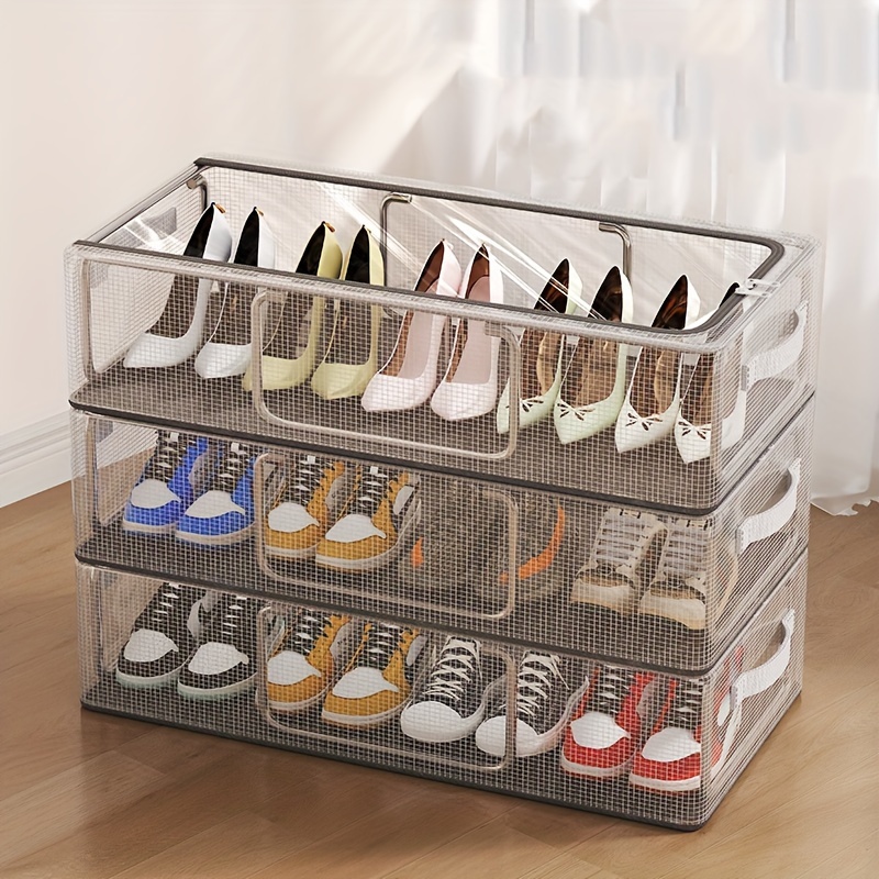 

1pc Pvc Shoe Storage Box - -install, Bed Organizer For