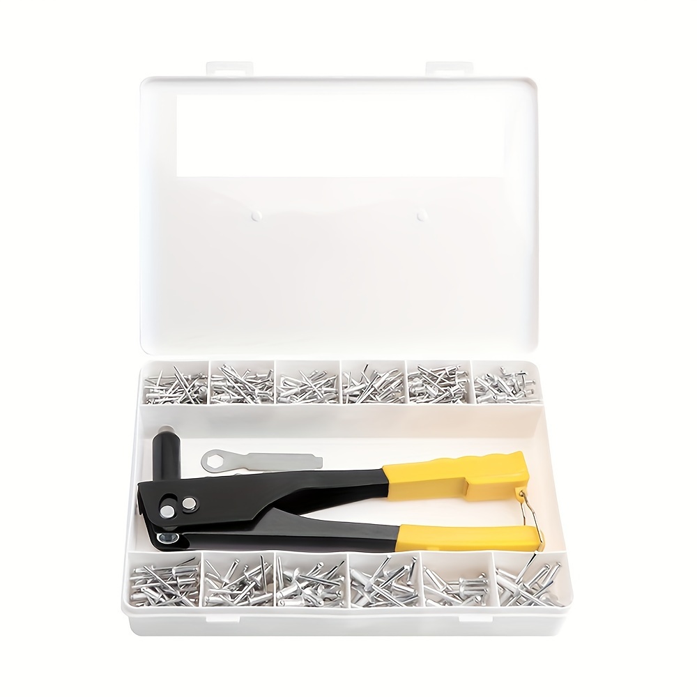 380pcs Heavy Duty Hand , Includes 12 Sizes Of Aluminum Blind Rivet Kits, M6 M8 M10 M12 M14 Rivets And Hand Rivet Guns Tools Have A Smooth Burr-free Surface Strong And Durable