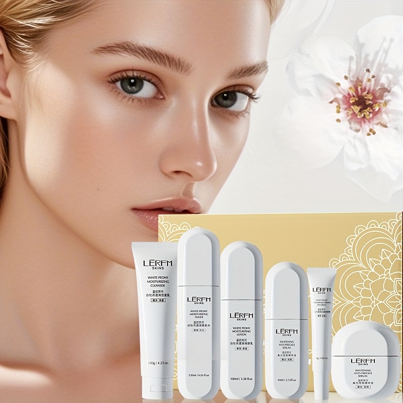 white peony firming skincare set with ginseng vitamin e and other light beige   ingredients locks in moisture for smooth and bright   suitable for oily light beige holiday gift box mothers day present details 0