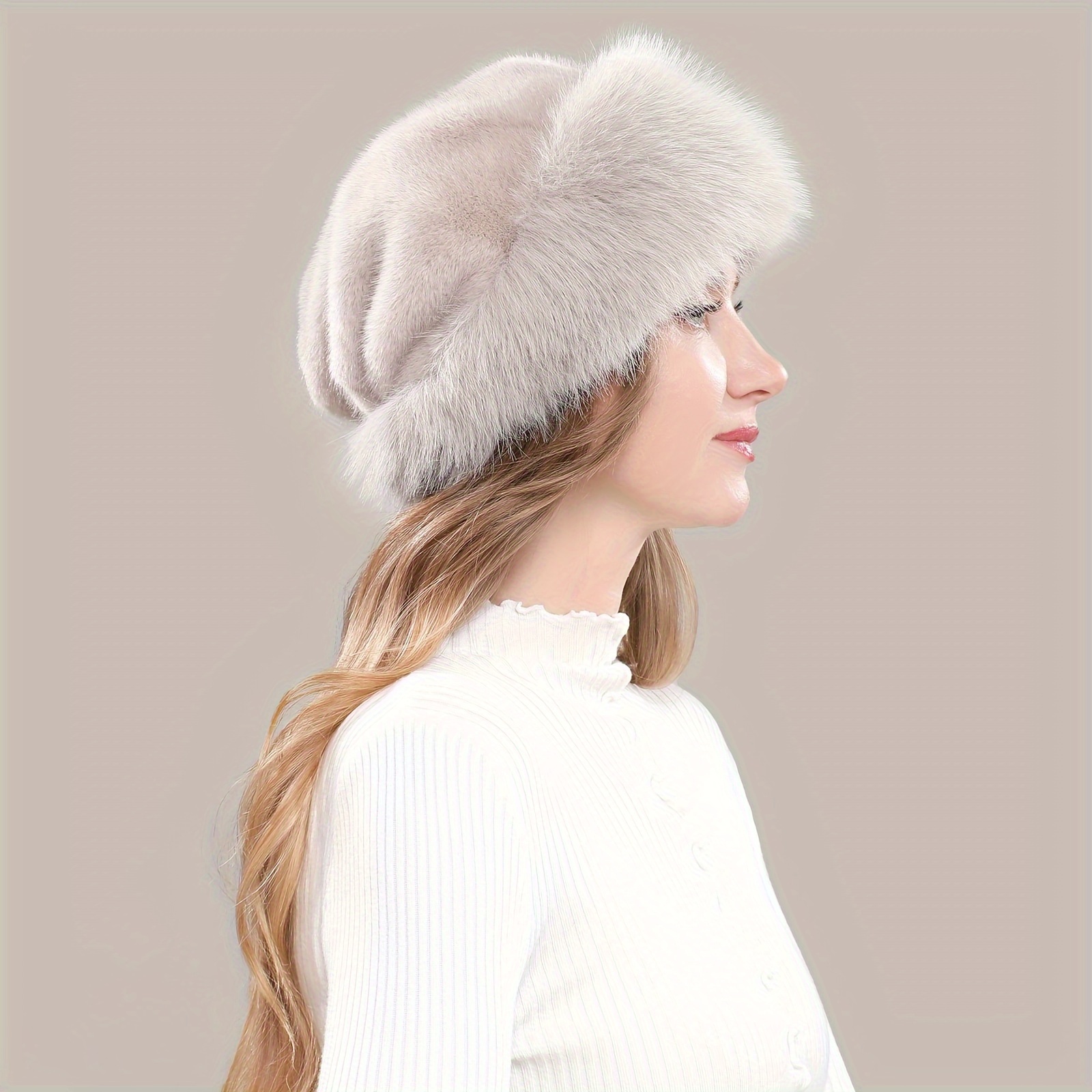 TEMU Women's Autumn Winter New Ear-flap Bucket Hat Fashion Cold-proof Warm Fox Fisherman Hat Artificial Mongolian Hat