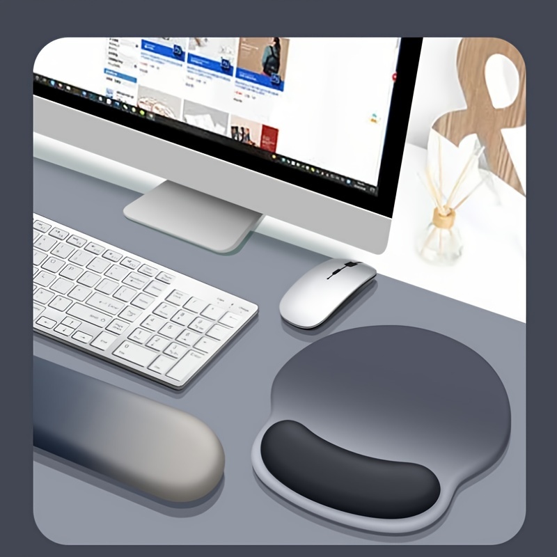 

Silicone Mouse Pad With Wrist Support, Non-slip Base, For Comfort, Oval & Oblong Shapes, Office Computer Accessories, 1pc