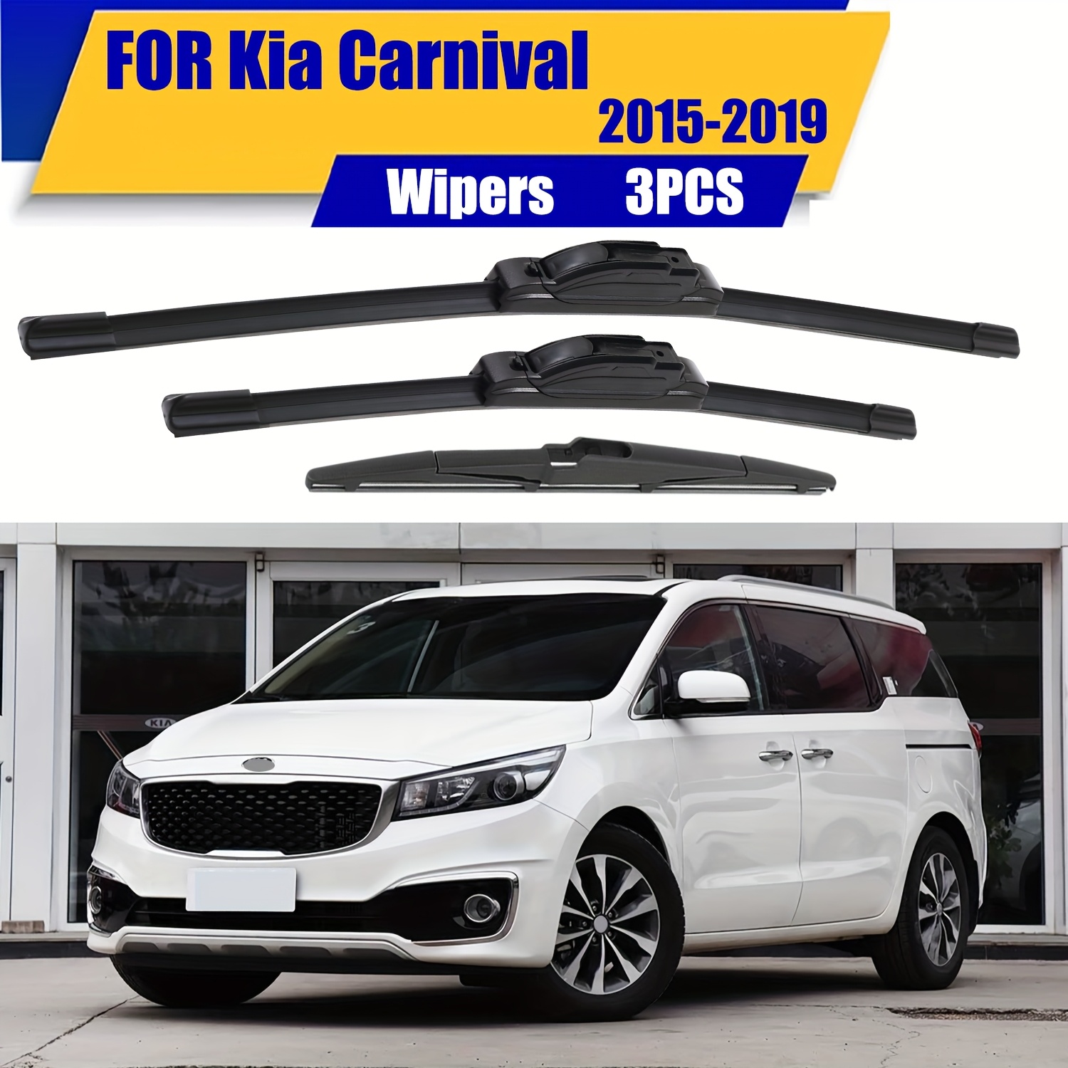 TEMU 26"18"11"windshield Wiper Blades Replacement For Carnival Form 2015 To 2019 Premium All Weather Front Rear Wipers Set - (pack Of 3)