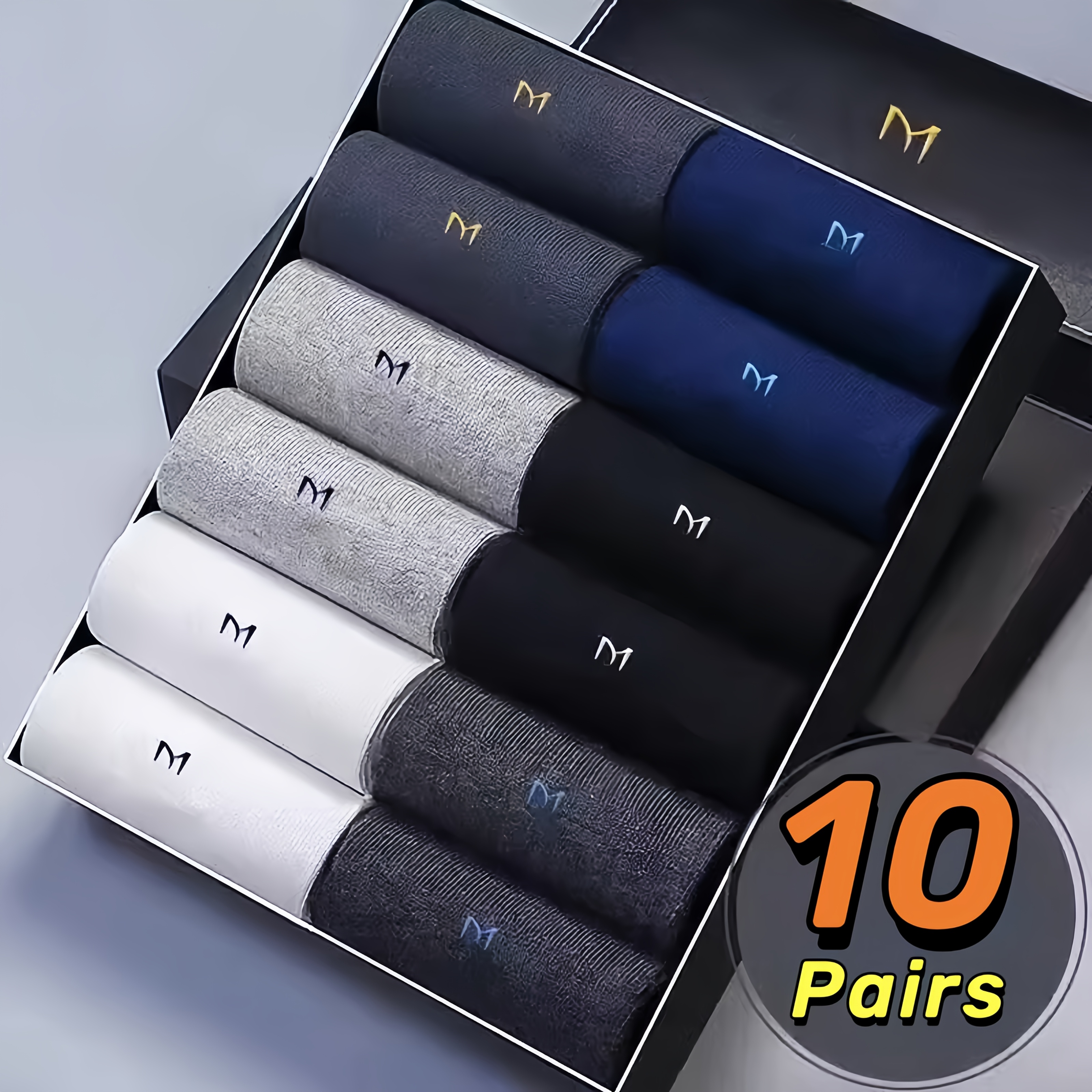 

Lot de 10 Chaussettes Habillées en Respirante pour Hommes - Douces, Confortables et Résistantes aux Odeurs pour Toutes les , Tailles US 9-11