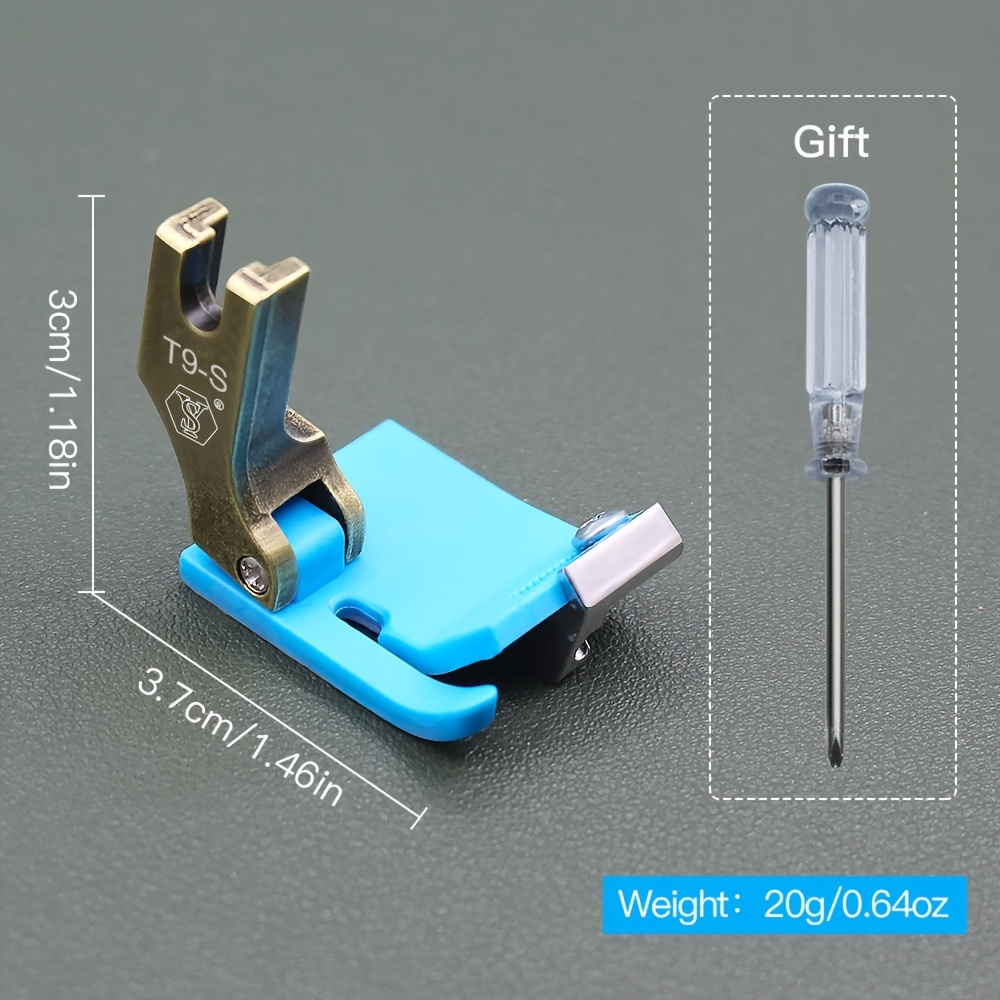 TEMU Blue Metal Presser Foot, Sewing Machine Folding Presser Foot For Binding And Seaming, Compatible With Industrial Sewing Machines