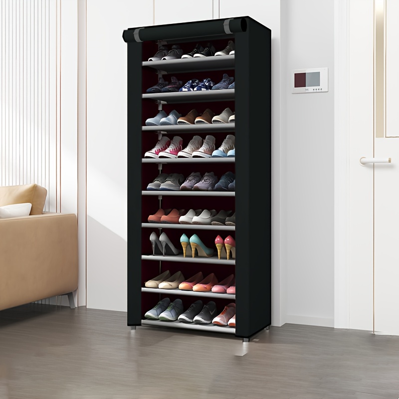 E-shop Multifunktionaler Schuhschrank mit 6-8 Fächern und Staubschutzhülle - Einfach zu montieren und , geeignet für 24-30 Paar Sneaker, High Heels und