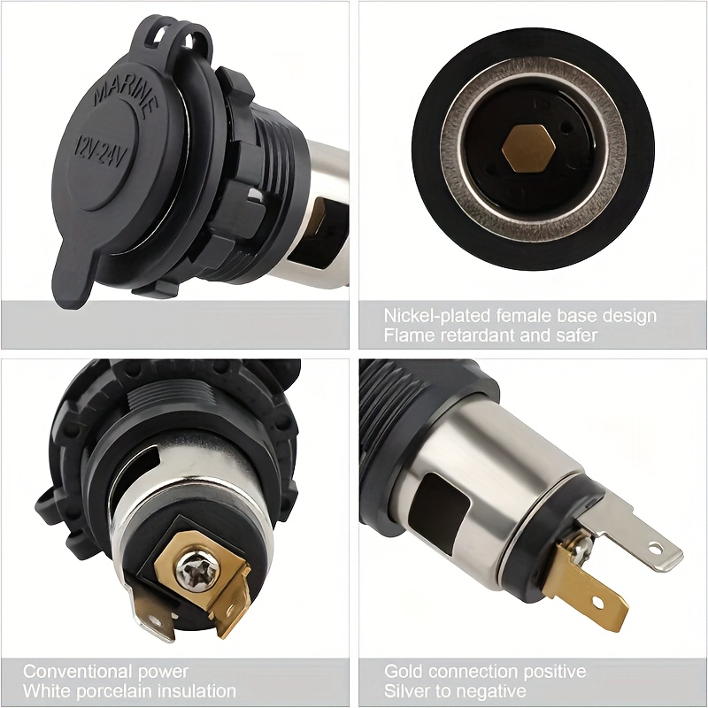 12V Zigarettenanzünder Steckdose Mit Kabel - Einbau Für Auto, Motorrad, Wohnmobil