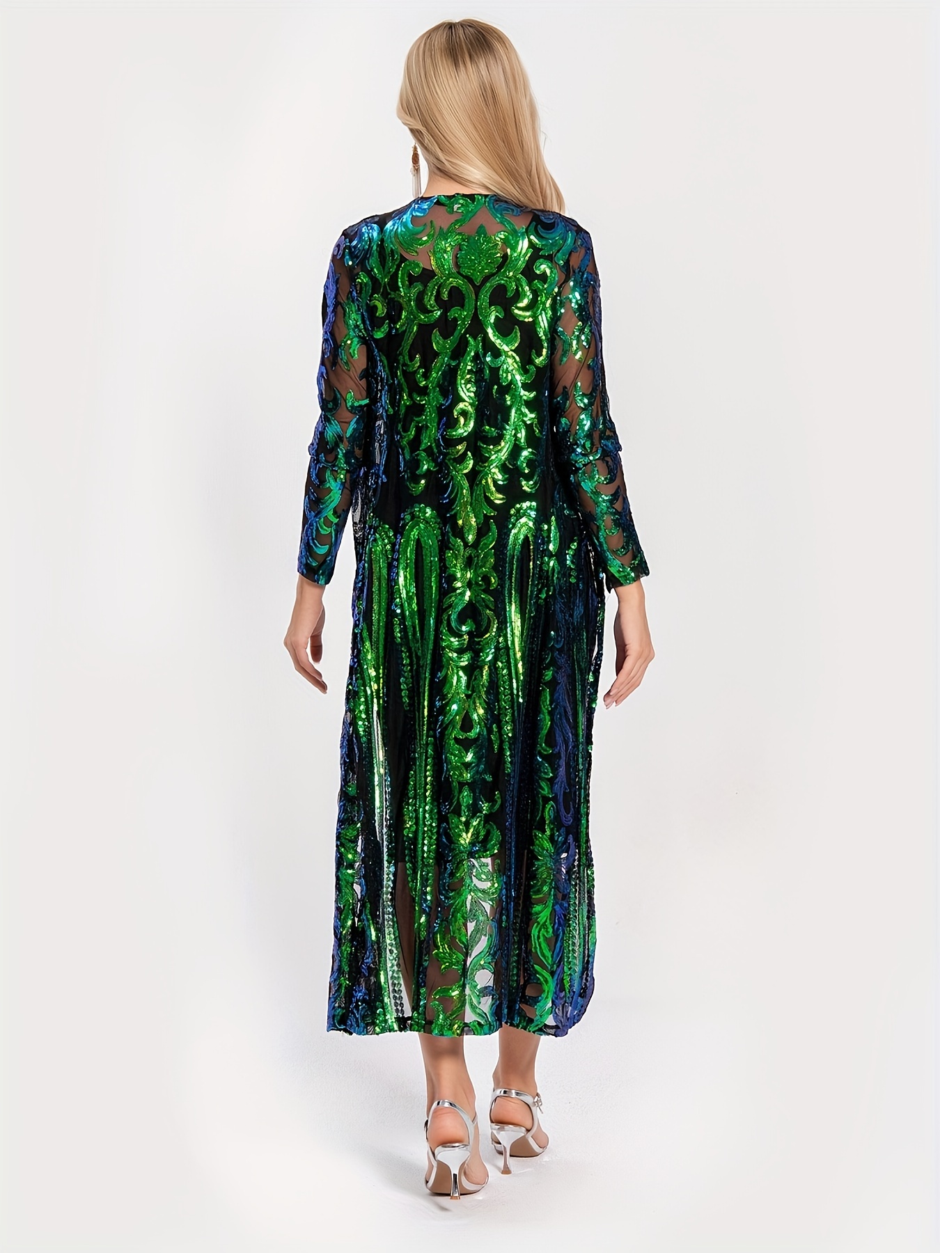 plus size womens sequin cardigan cover dress glitter sparkle Temu