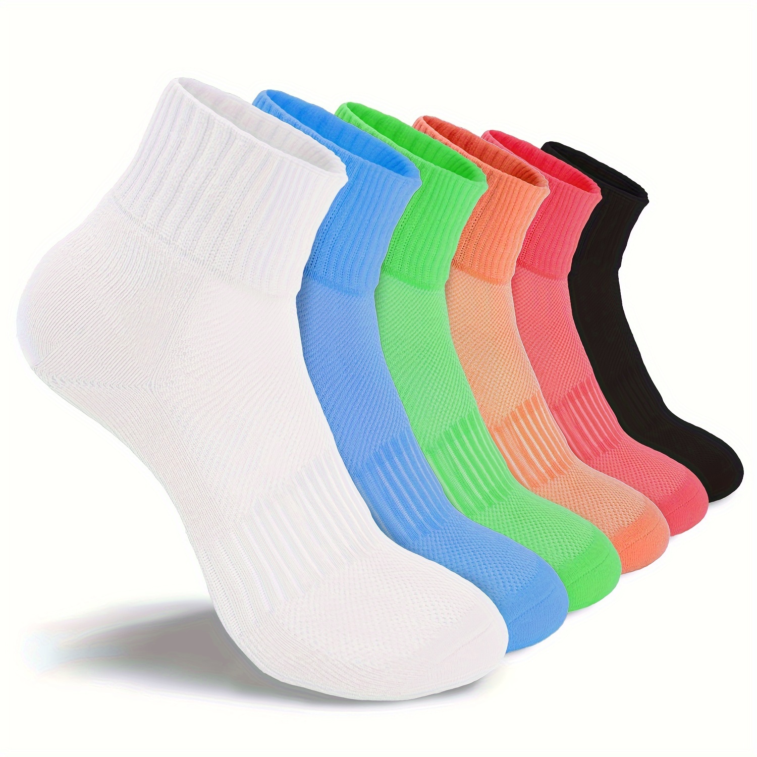 

6 Pairs Of Ankle Socks For Women Durable Womens Athletic Socks Beathable, Pure Cotton Running Socks For Women Ankle High