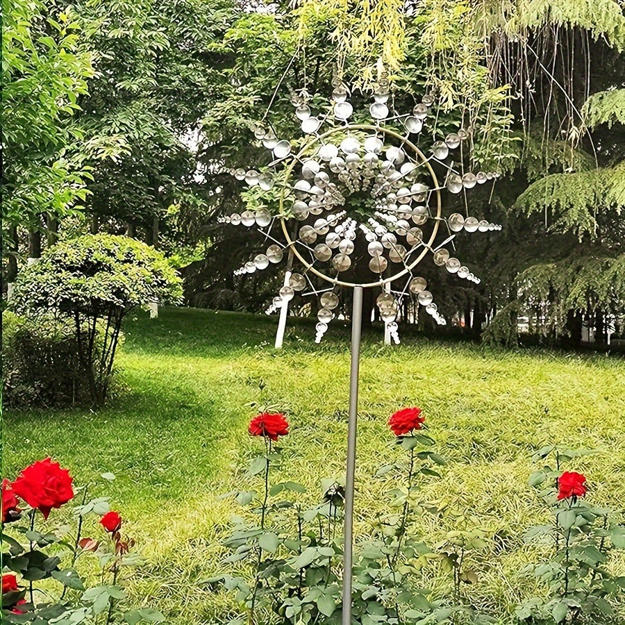 

sustainable" Metal Wind Spinner - Kinetic Energy Garden Decor For Outdoor Enthusiasts