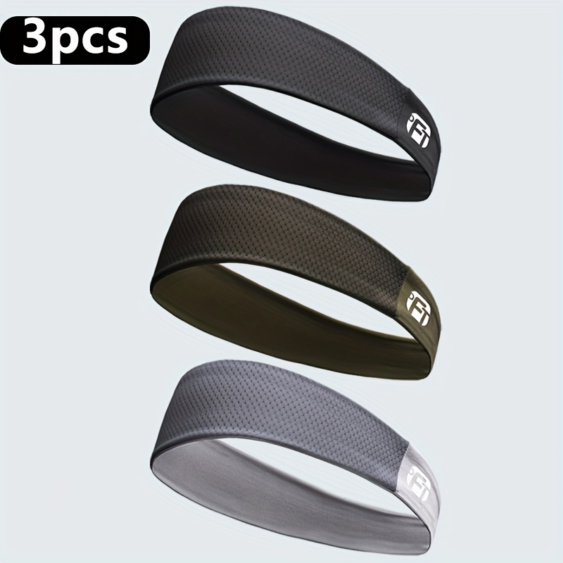 TEMU Pack de 3 Bandas Deportivas · Fibra de Hielo - Transpirables, Absorbentes de , Elásticas para Hombres y Mujeres, (Beige Claro/Gris/) - para