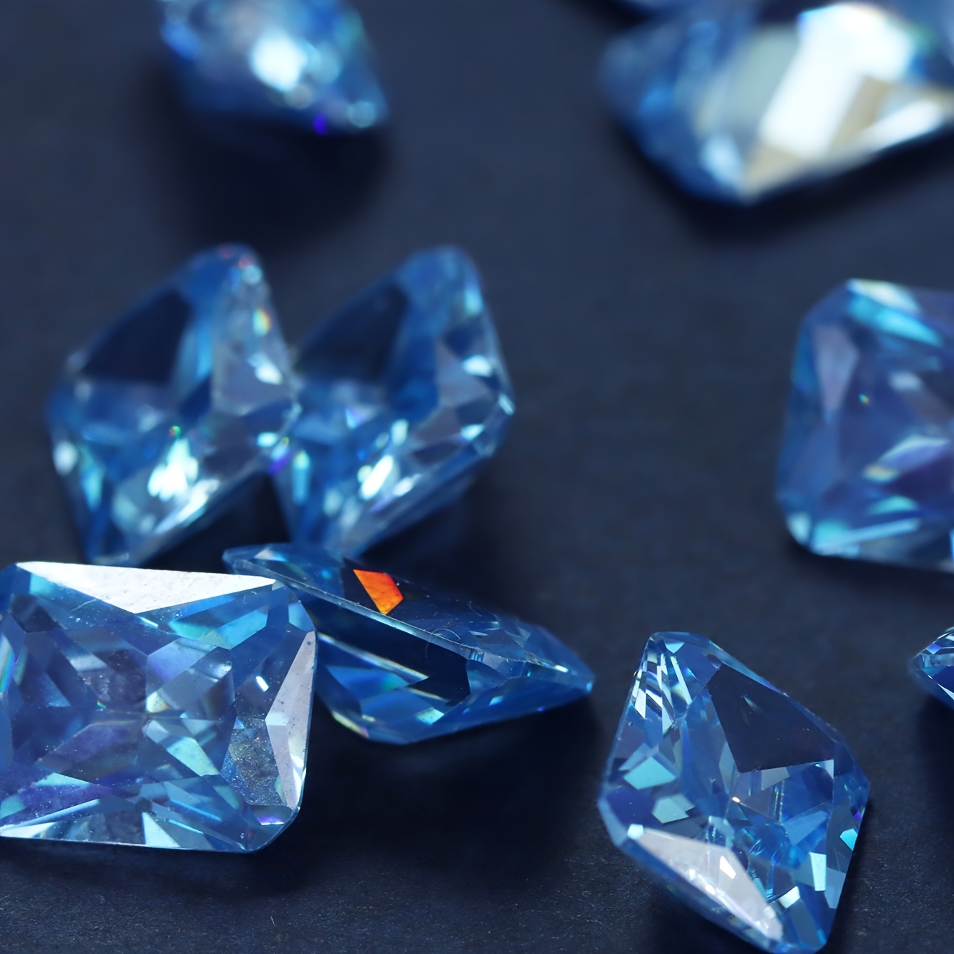 Translucent Light Blue Naked Stone for Easy Stud Earrings