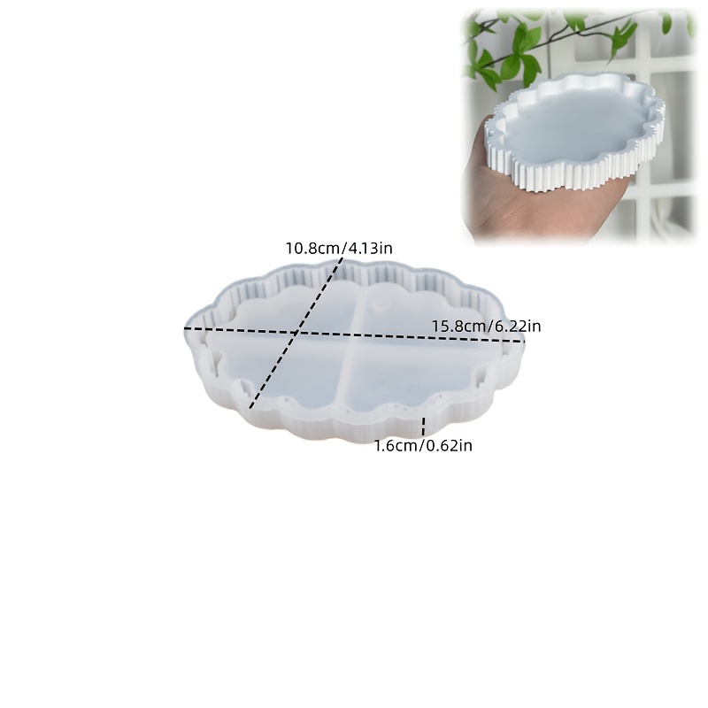Image of Plaster Silicone Molds For Casting 1pc Striped Lace Oval Tray Clay Mold Diy Striped Cloud Geometric Storage Plate Mold Handmade Gypsum Plaster Jewelry Display Pallet Mold Home Decor Making Supplies