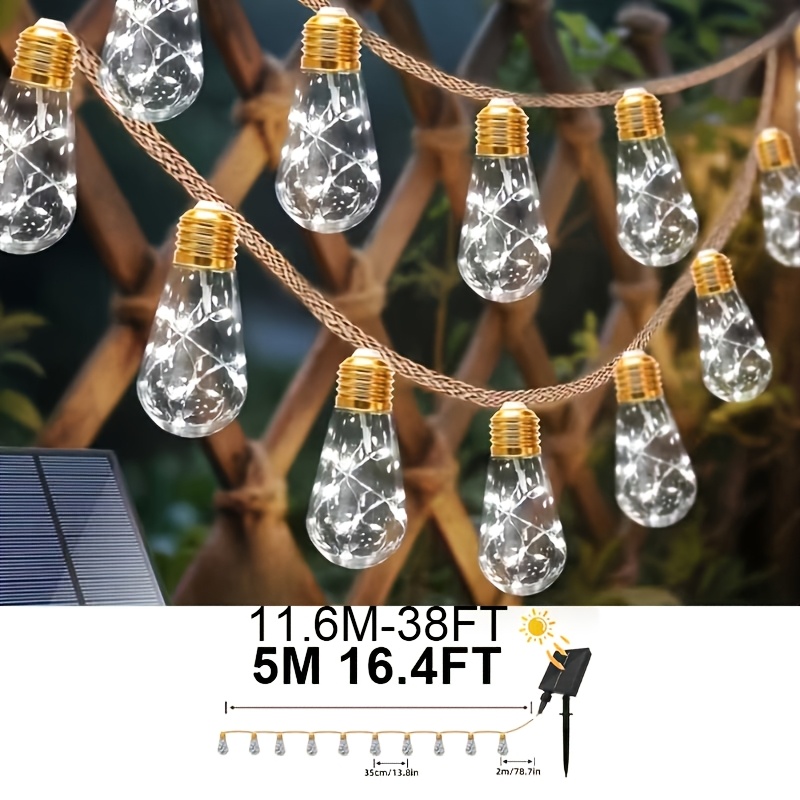solar string lights with 8   automatically turn on at night and off during   decorative string lights suitable for fences gardens christmas trees solar outdoor lights solar garden lights outdoor solar lights