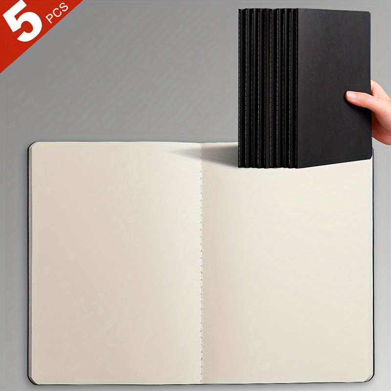 TEMU Lot de 5 carnets de notes vierges pour voiture, 36 feuilles/72 pages par carnet, écriture - bavure d'encre, coutures serrées, à ouverture à plat
