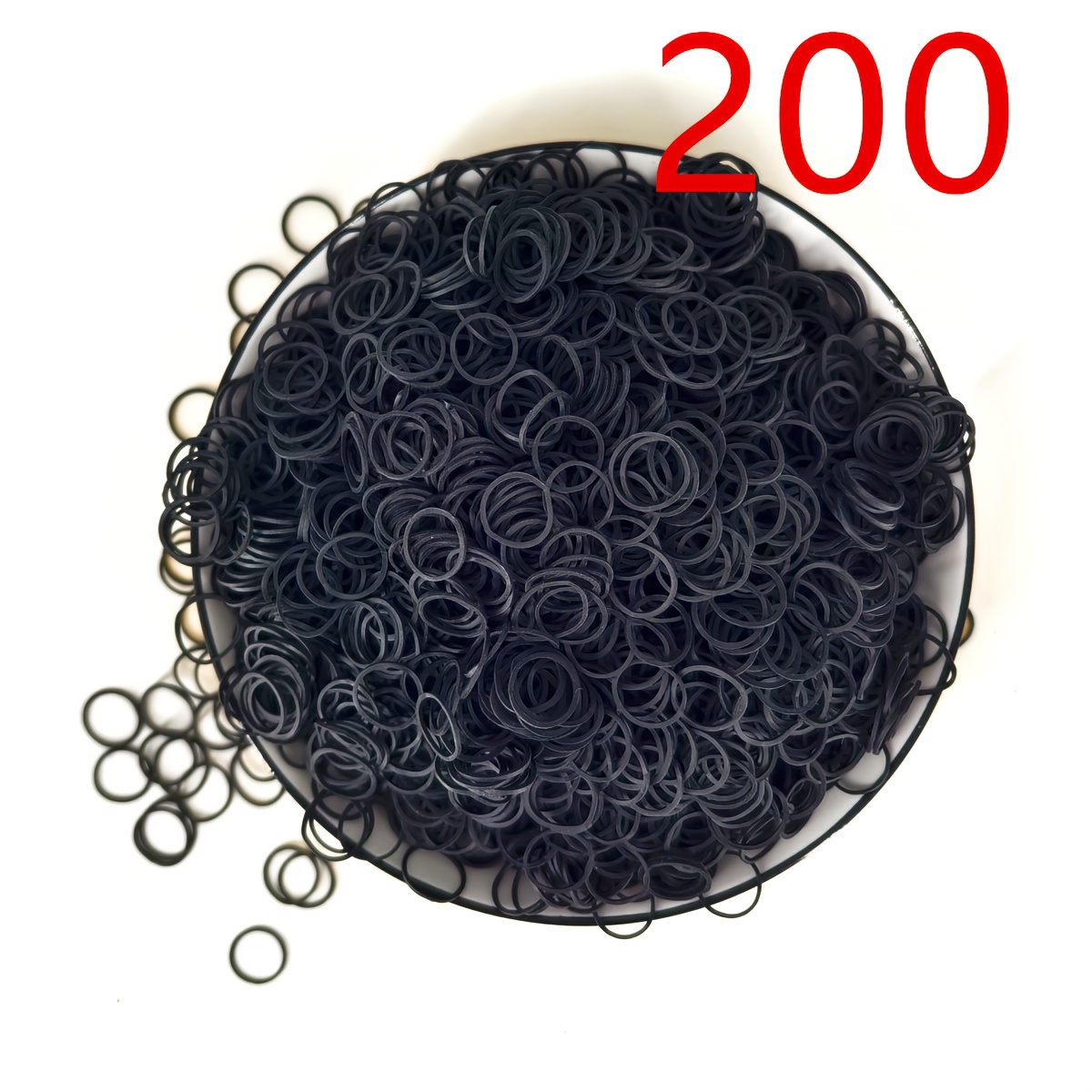 TEMU About200/600/1505/2550 Black Small High Elasticity Rubber Bands - Durable Small Rubber, Black Hair Rubber Bands, Small Elastic Hair Bands,