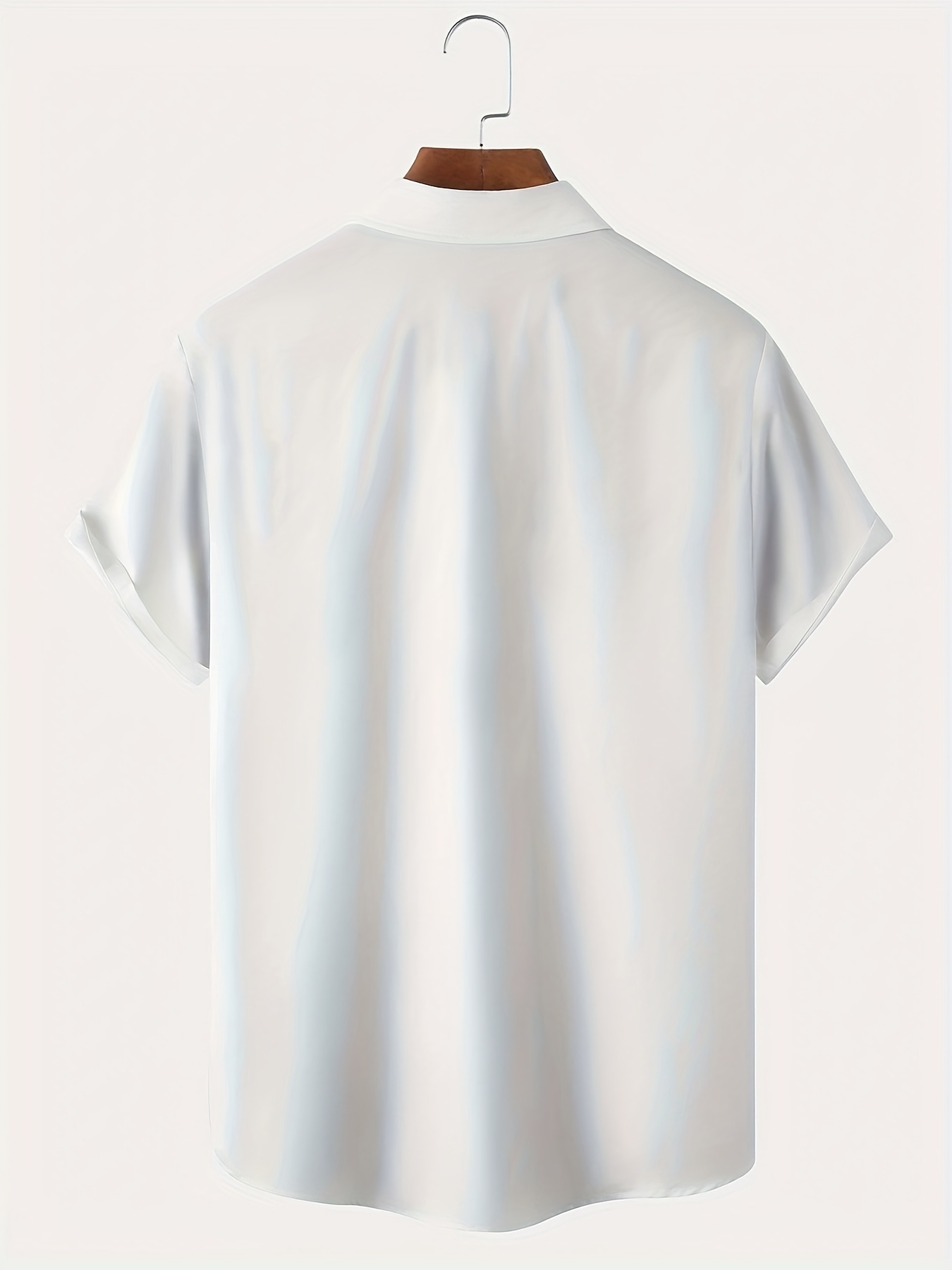 men's casual 3d cat print short sleeve shirt white - Temu