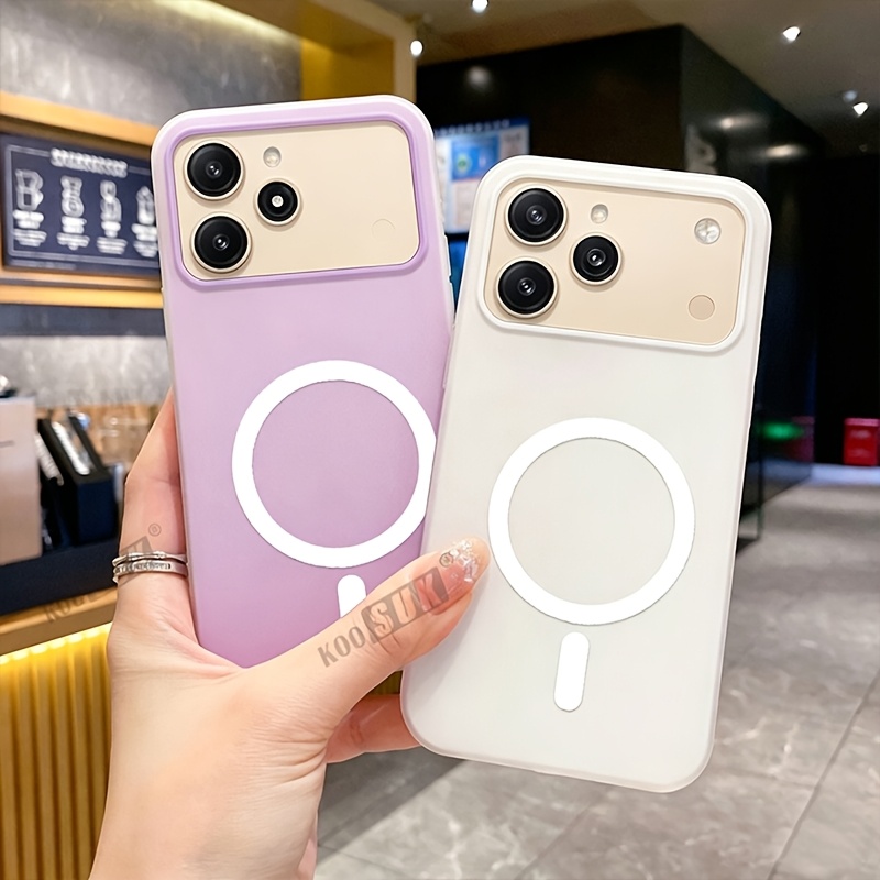 Phone Case: Casing for Honor 600 Pro 5G White Circular Macaron Color Phone Case Frosted Soft Feel 2-in-1 Layered Design Shockproof Protective Cover