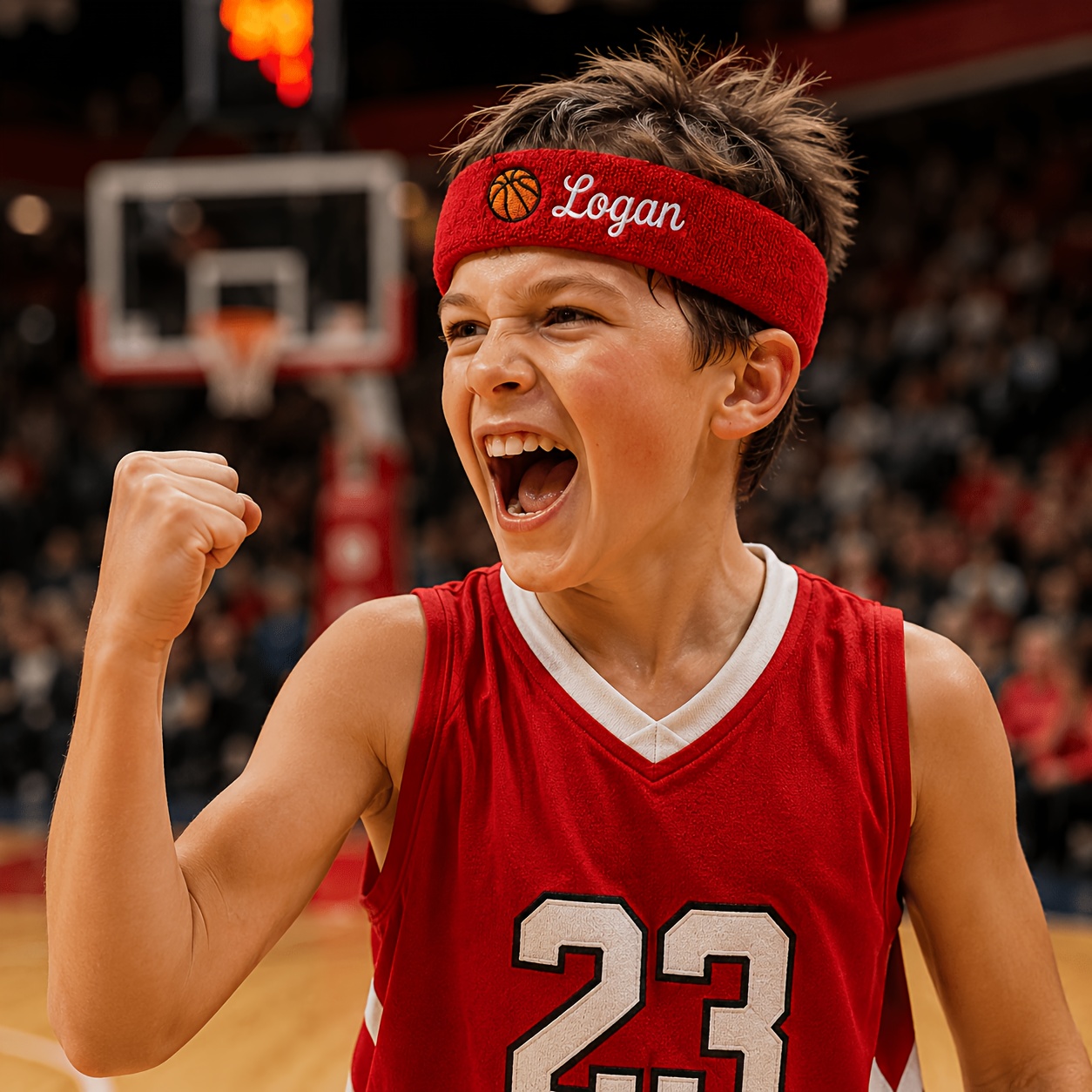 TEMU Basketball Theme Custom Embroidered Sports Headband, Name Embroidery And Basketball Pattern, Sweat-absorbing Elastic Headband, Unisex For