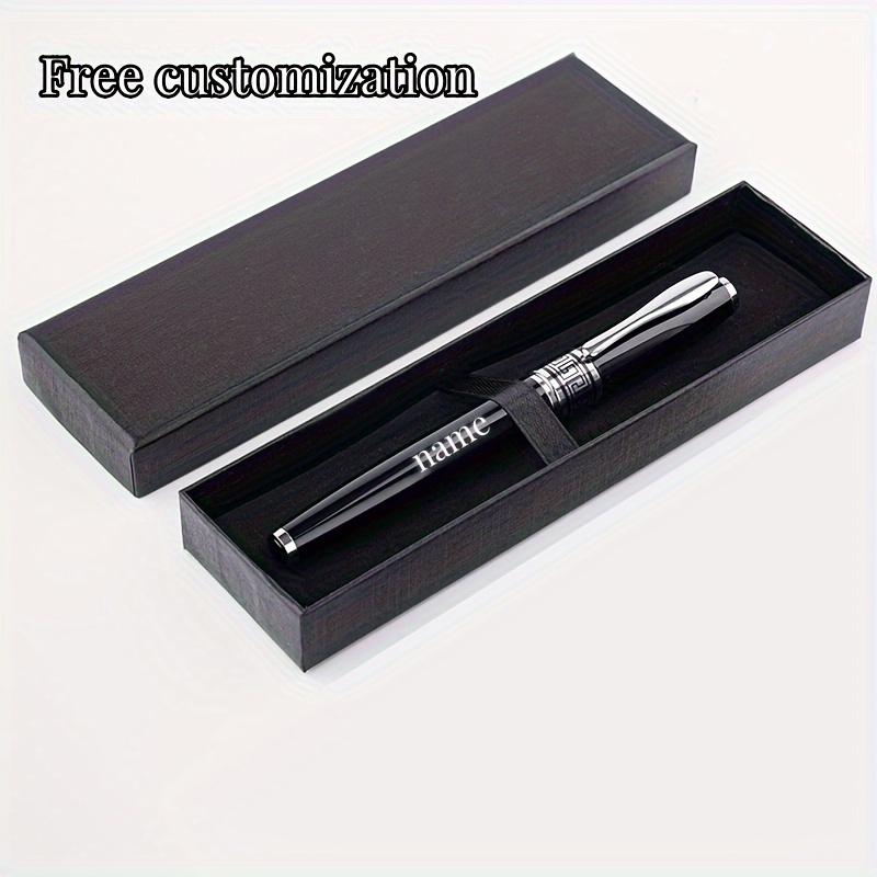 

Customizable Copper Pen With Refillable Medium Point, Pocket Clip, Elegant Black And Silver, Smooth , Ideal For - Includes Gift Box Set (1 Pen)