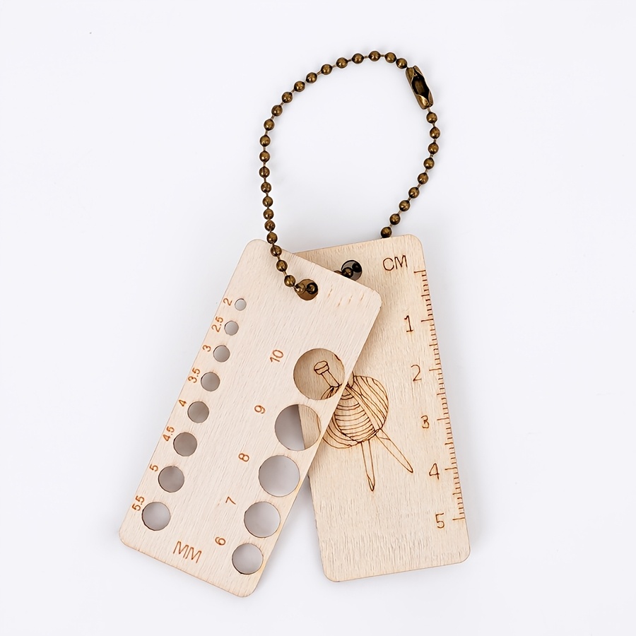 Image of 1pc New Handmade Crochet Additions Wooden Stitch Marker Knitting Needle Digital Marker Tag