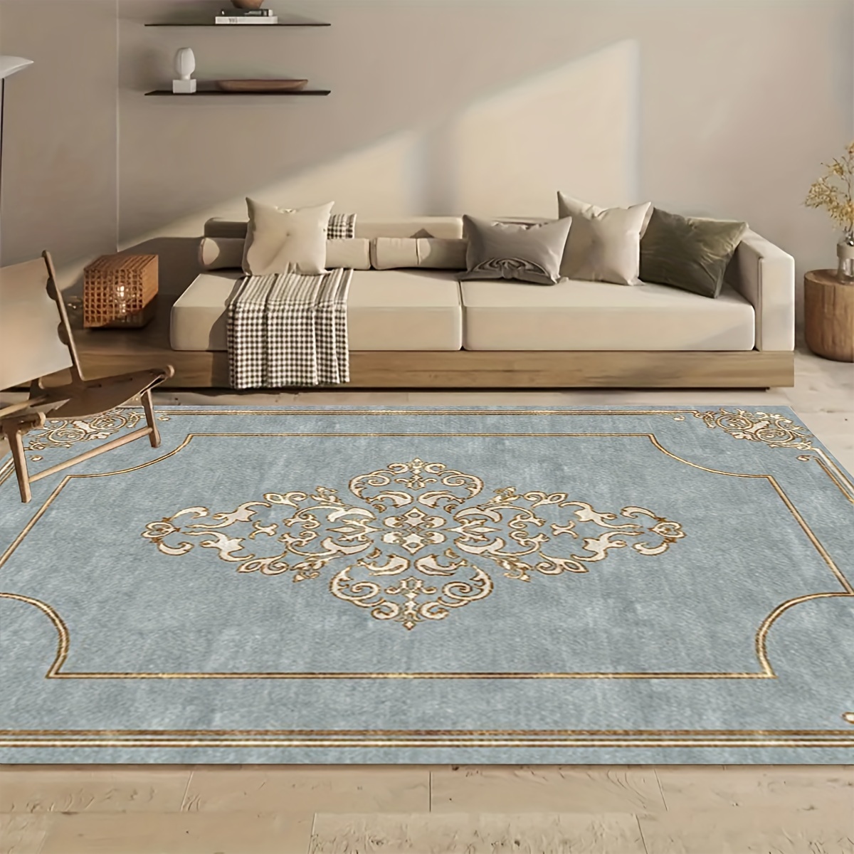 

Persian Style Floral Area Rug: Soft, Non-slip, Machine Washable, Absorbent, Durable, Suitable For Kitchen, Laundry Room, And Corridor Decorations