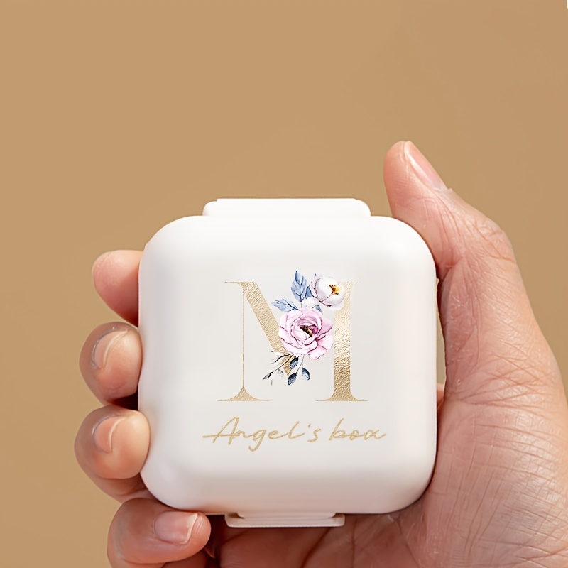 Personalized Mini Pill Box with Compartments, Travel Organizer
