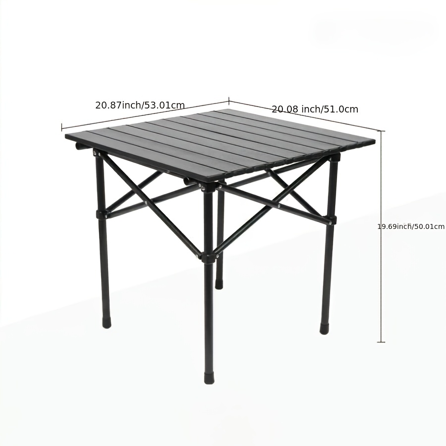 TEMU Portable Folding Camping Table, Lightweight Foldable Outdoor Table With Carry Bag, Sturdy Legs Compact Picnic Table For Bbq, Beach, Hiking,