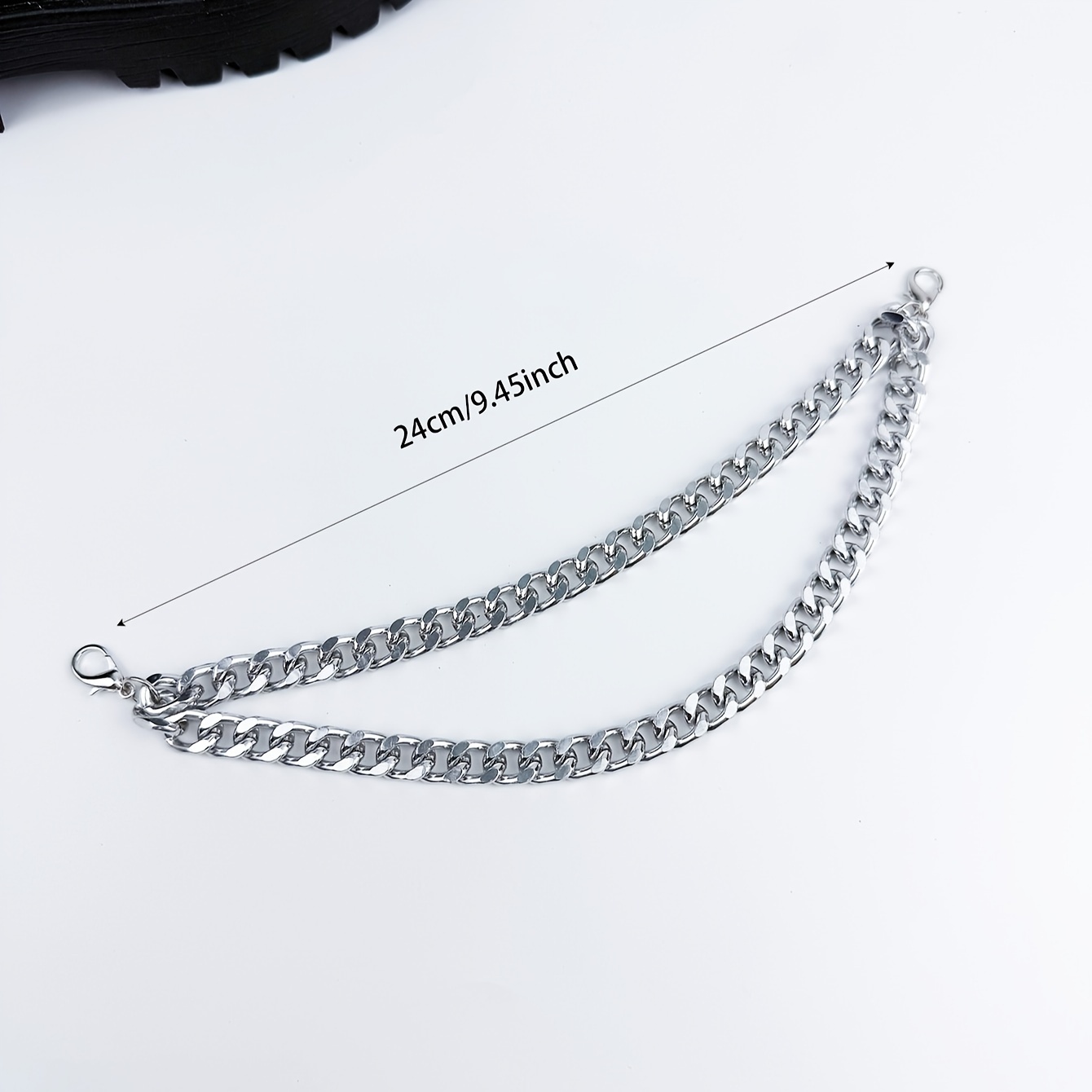 TEMU 1pc Boot Chain, Rock Style Decorative Chain, Individual Double Layer Boot Chain Decoration, Trendy And Cool Accessory, Decoration, Party Outfit