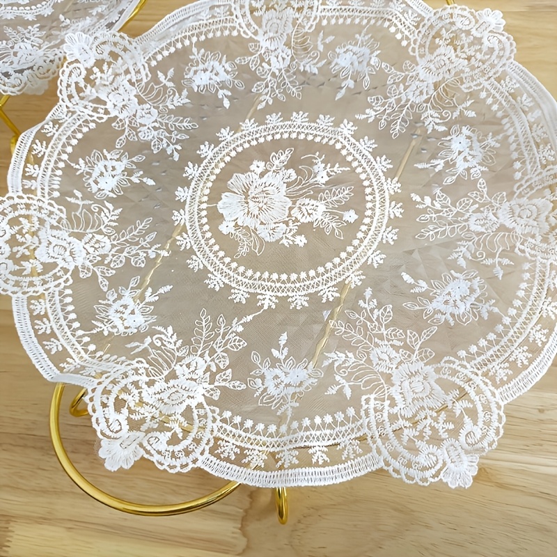 TEMU A Vintage Lace Placemat Measuring 40cm/60cm With Embroidered Design, Suitable For Tablecloths And Sheer Mesh Placemats
