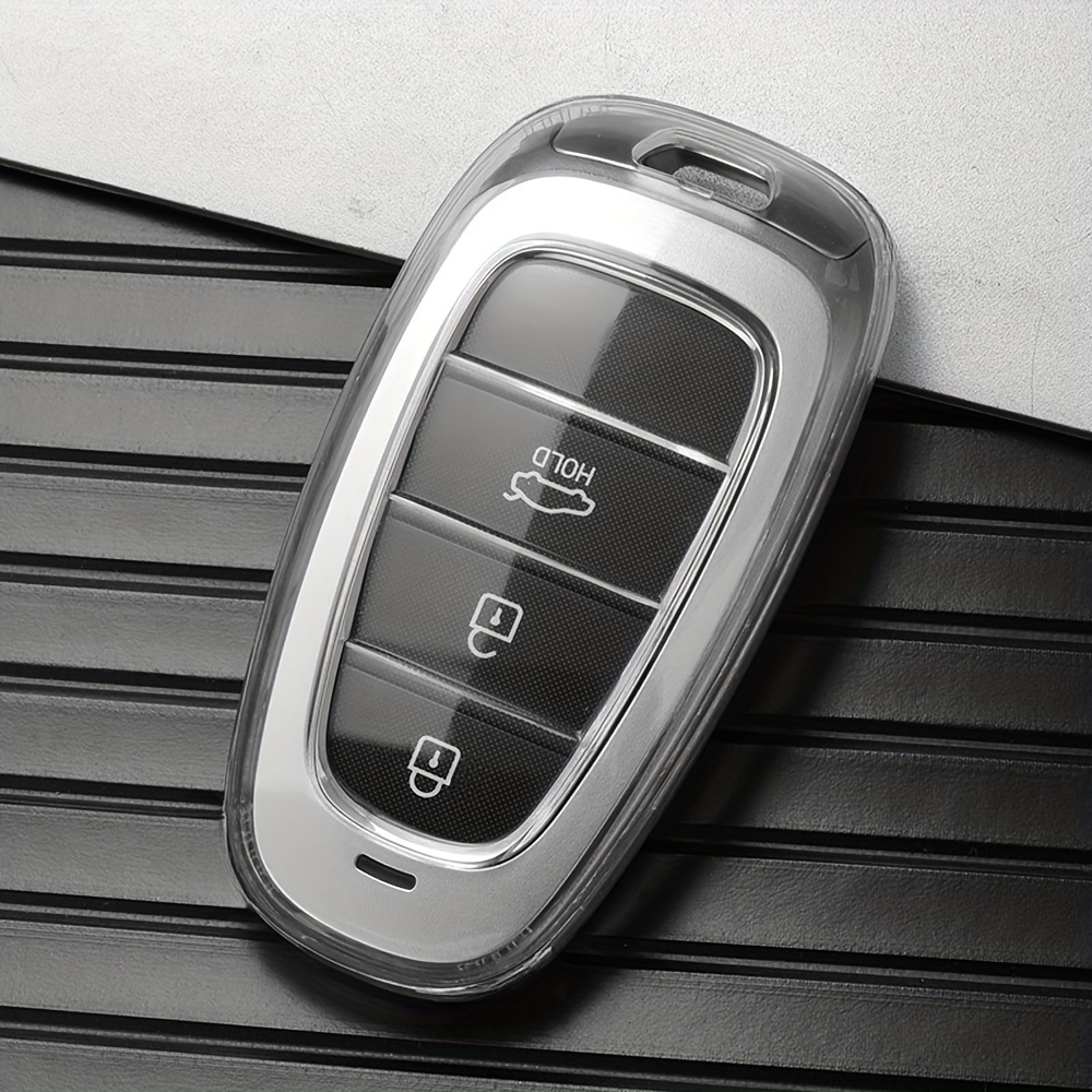 Cheap TPU Car Key Holder Case Cover For Hyundai Tucson Solaris Sonata  Hybrid NEXO NX4 Santafe Dn8 4 Buttons 2020 2021 2022 Accessories