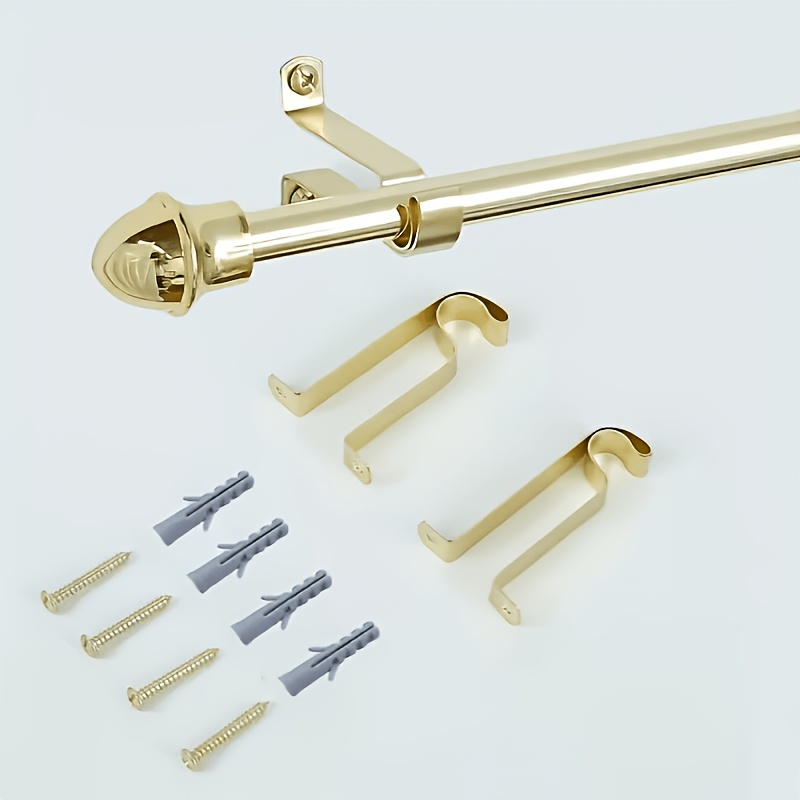 TEMU 1 Set verstellbare gelochte Metall-Gardinenschiene, klassisches Design für Wohnzimmer, Schlafzimmer, Küche, Badezimmer