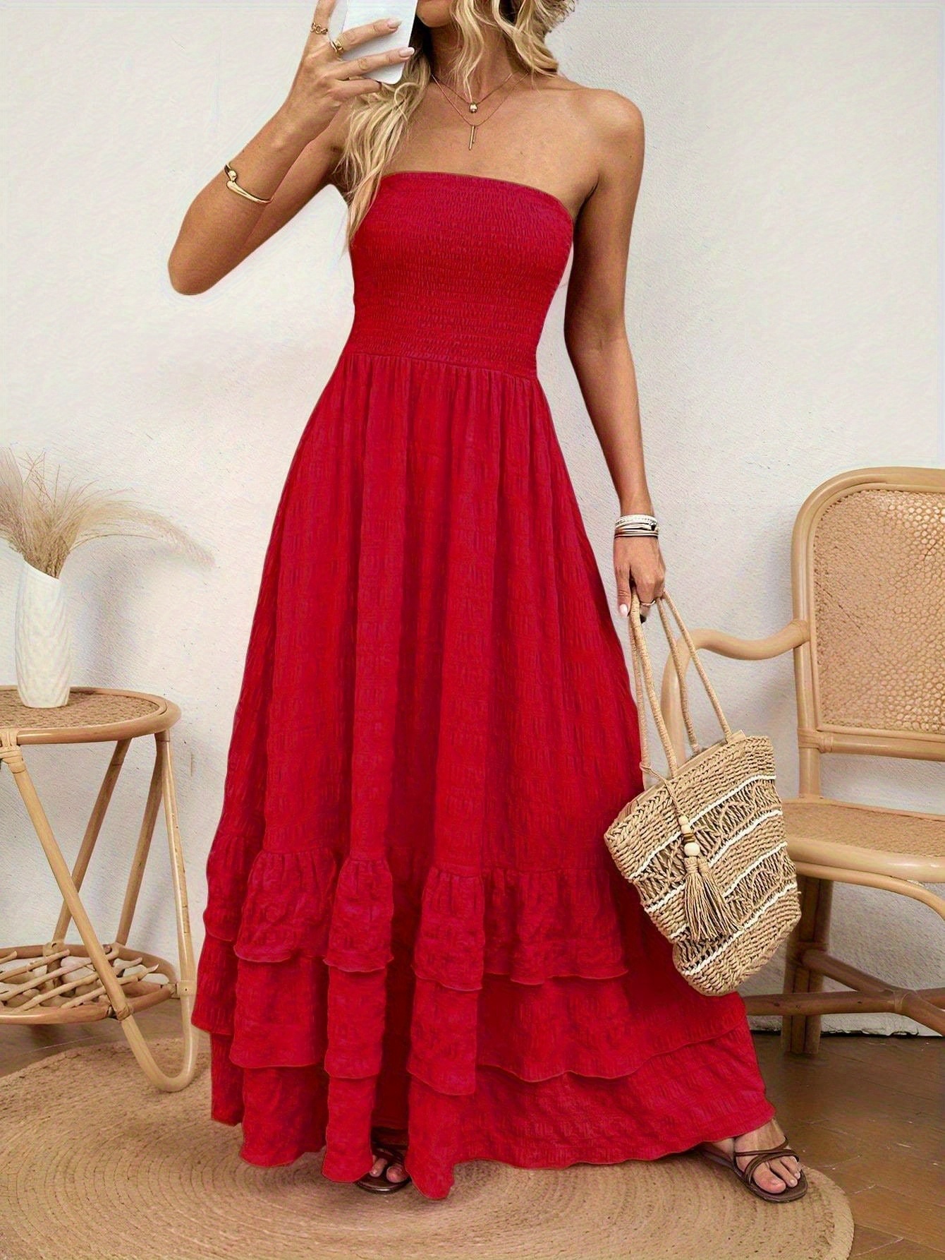 knee length dresses for ladies Tierra Floral Briary Strapless Maxi Dress Blues / XL by Sugarlips main image 1