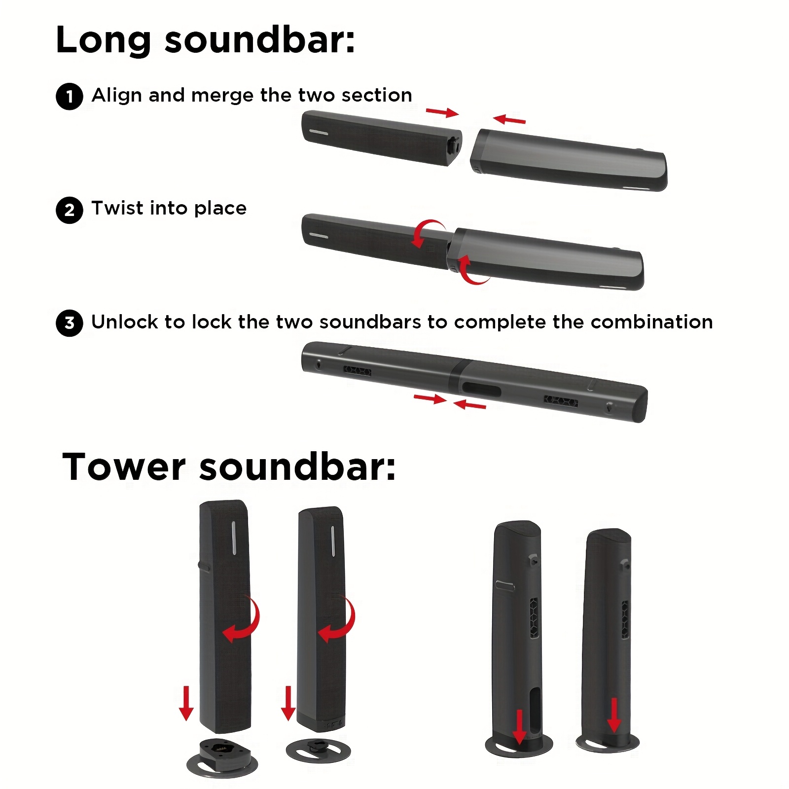 Sound Bar with Subwoofer, Adjustable Deep Bass & Volume Boost