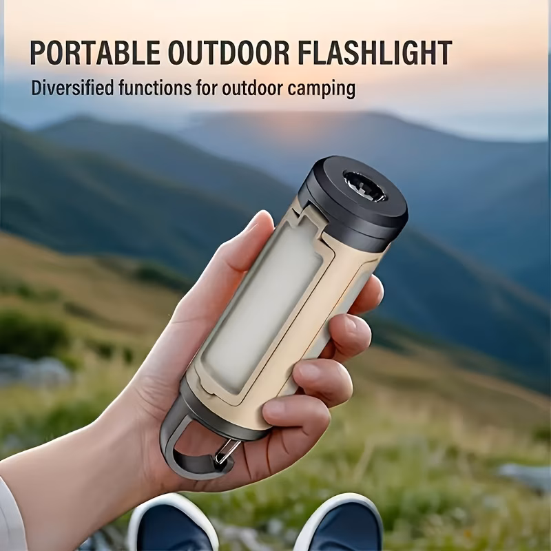 rechargeable led folding camping light usb portable flashlight 360 design with charge display and 6 outdoor hanging tent light suitable for hiking and emergency Product details 4