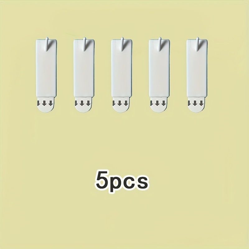 5/10pcs No-drill Self-adhesive Hooks - Multi-functional White Plastic Wall Hooks, Suitable For Calendars Etc., , Durable Plastic Hooks, Removable Wall Hooks, Practical Hooks, Utility Hooks