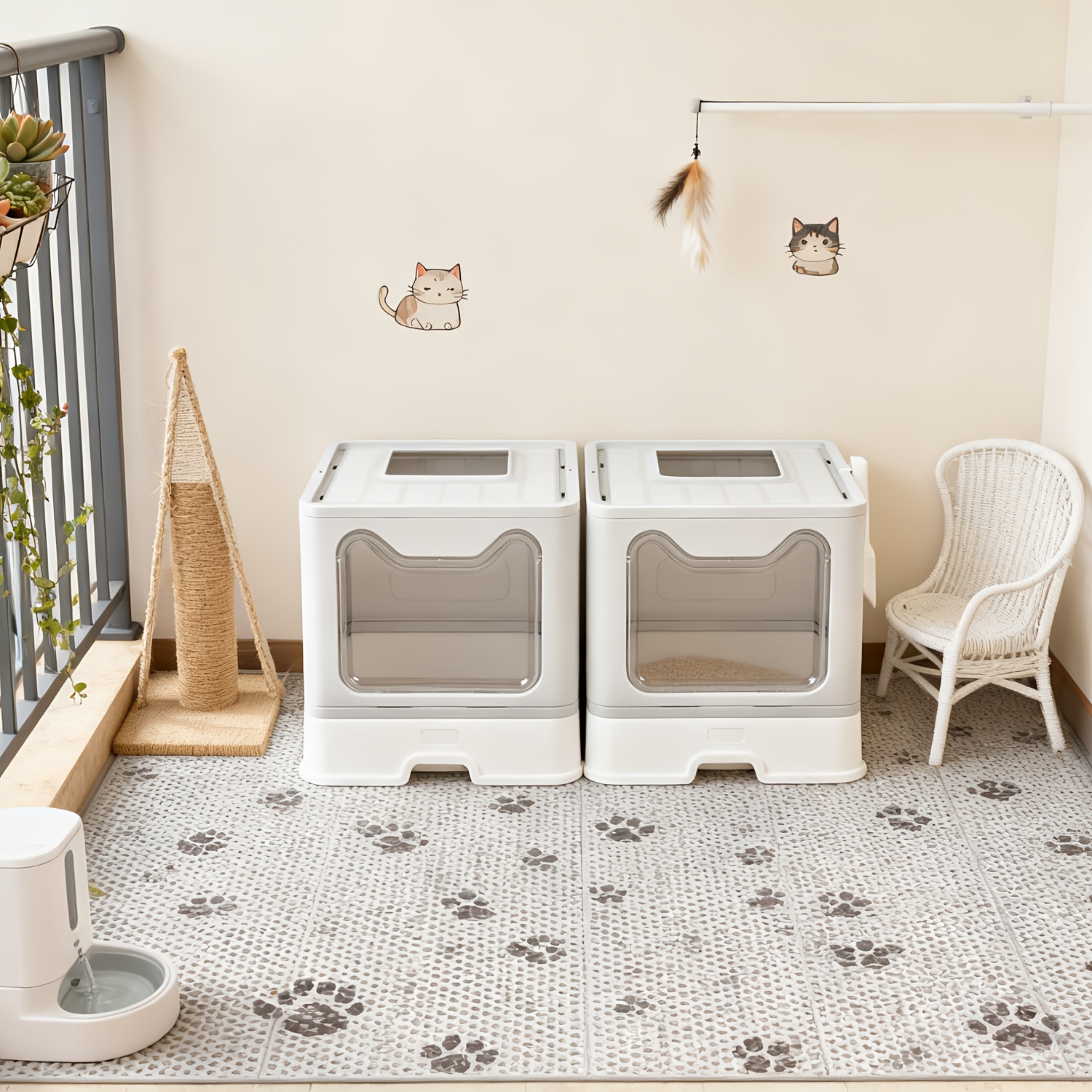 Temu – TEMU Extra Large Enclosed Cat Litter Box With Scoop Drawer Top Opening Portable Foldable Litter Boxes Furniture For Cats Indoors Kittens Easy To