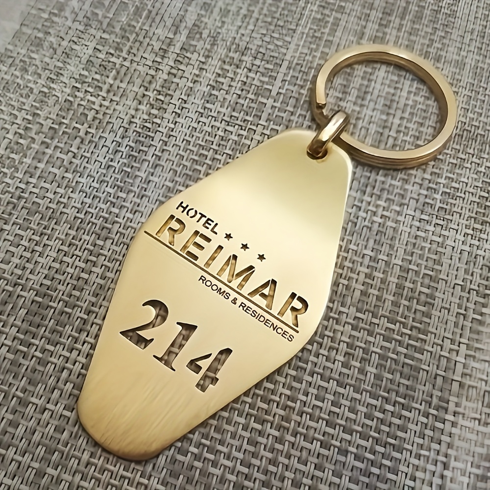 TEMU Custom Keychain Without Chain - For Him, Personalized Stainless Steel Logo Keychain For Men, Tag - Durable And Stylish Business Gift, Suitable