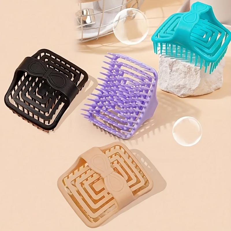 1 Peine Masajeador de Cuero Cabelludo y Cepillo para Lavar el Cabello con Dientes Suaves - Peine Desenredante de Plástico ABS para Uso en Seco/Mojado, Masaje del Cuero Cabelludo, Cuidado del Cabello - Para Todo Tipo de Cabello (Normal, Rizado, Liso) - Herramienta para Ducha, Spa y Salón