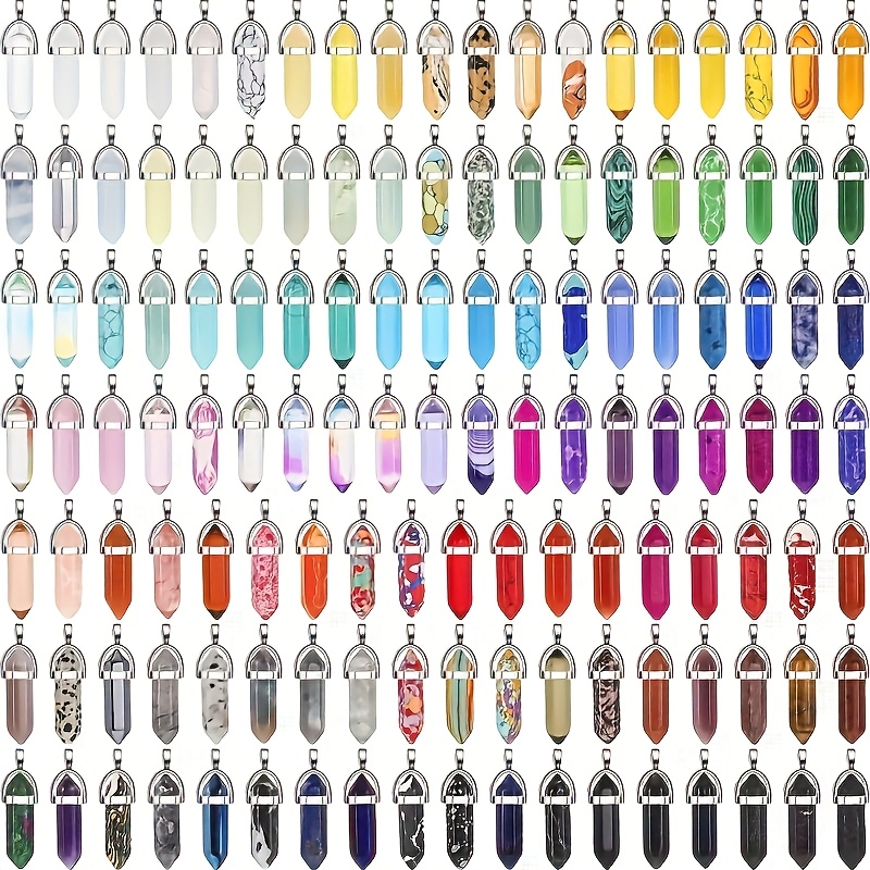 40pcs Hexagonal Column Pendulums for DIY Jewelry Making