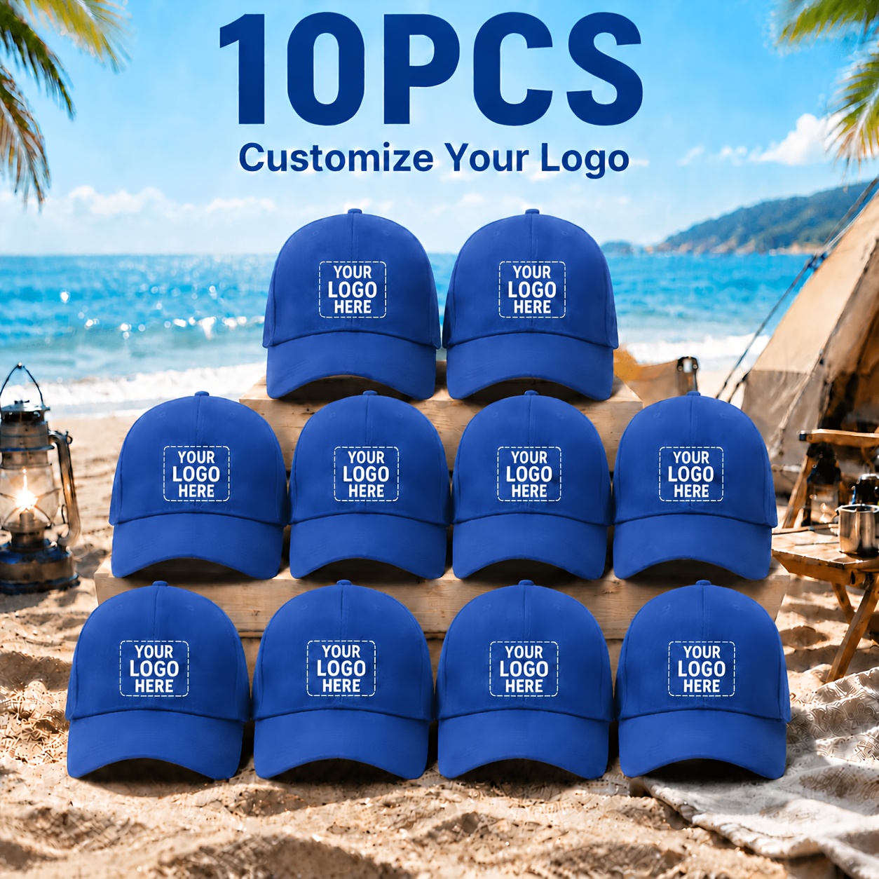10pcs Custom Printed Adjustable Baseball Caps for Personalization