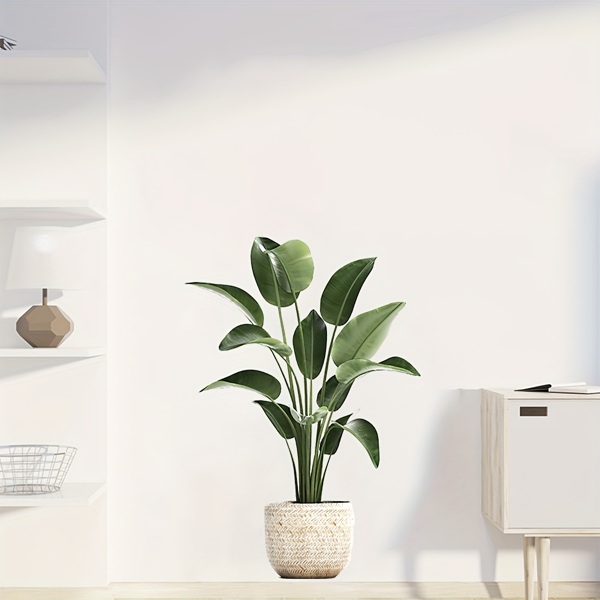 2d Simulated Bird Of Paradise Wall Decal, Home Decor Sticker, Creative Plant Element Decal, Self-adhesive And Waterproof, For And