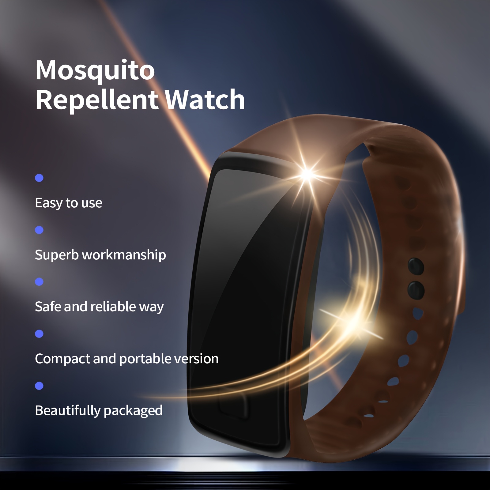 Zegarek i Opaska z Odstraszaczem Komarów - Elektroniczny Odstraszacz Owadów z Ochroną UV, Silikonowy Pasek dla Mężczyzn i Kobiet, Sporty na Świeżym Powietrzu, Turystyka, Kemping - Wysokiej Jakości Nietoksyczny Zabójca Komarów, Letni Sprzęt Outdoorowy | Akcesoria Outdoorowe | Wytrzymałe Urządzenie Elektroniczne