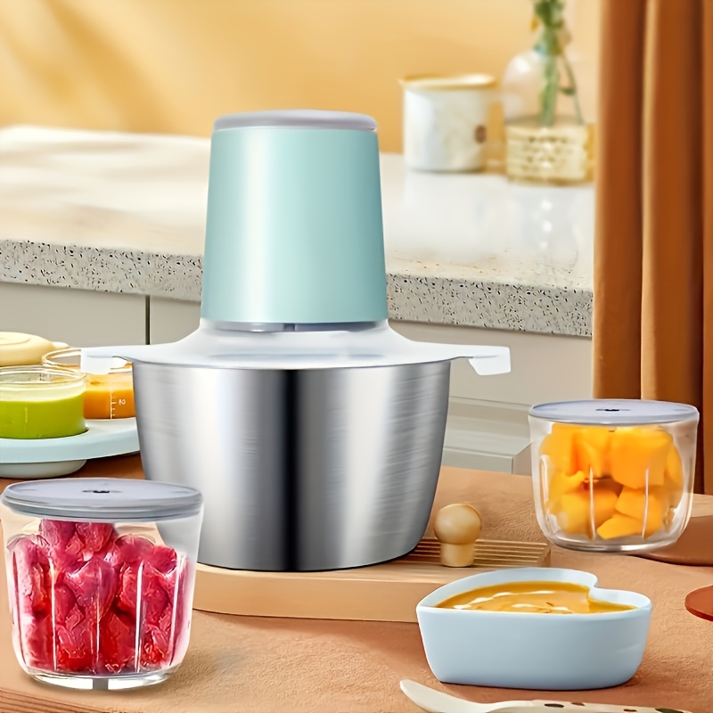 8 cup electric food chopper 2l 148w meat grinder with 4 bi level blades stainless  l mincer for kitchen vegetables onion garlic salad fruit nuts usb rechargeable 36v operating voltage salad chopper modern kitchen gadget durable stainless   Product details 0