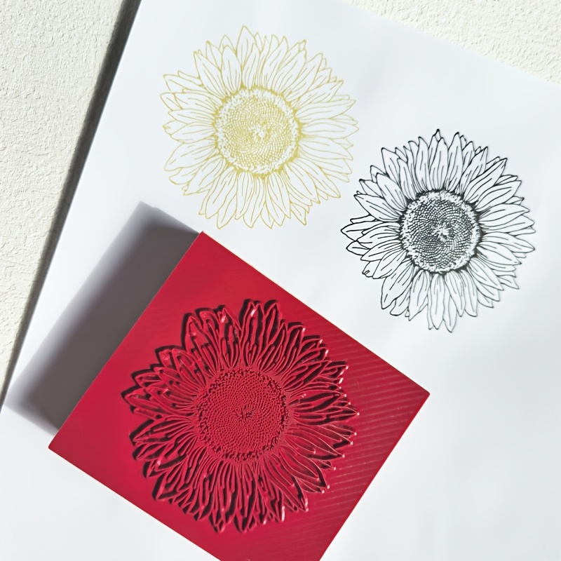 Single Sunflower Wooden Stamp for Decorating Manuals