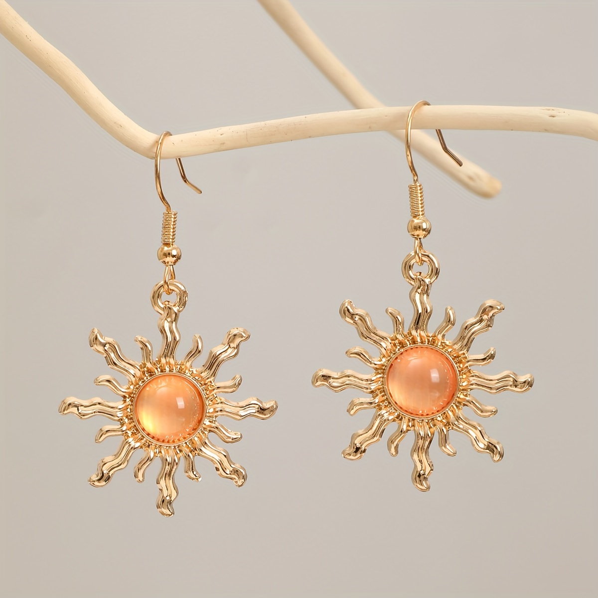TEMU Une paire de boucles d'oreilles de soleil dorées et , pour un ou cadeau