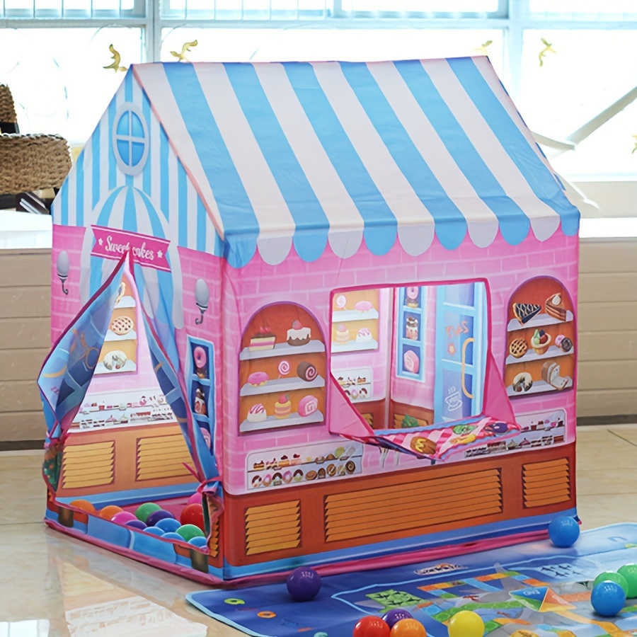 kids playhouse tent childrens dessert theme play tent indoor pretend play tent with polyester fabric pvc frame suitable for boys and children   0 3 years     design details 4