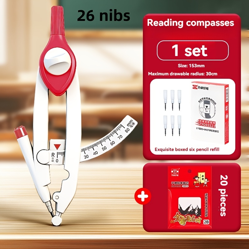 Professional Drawing Tool, Ruler and Compass Set