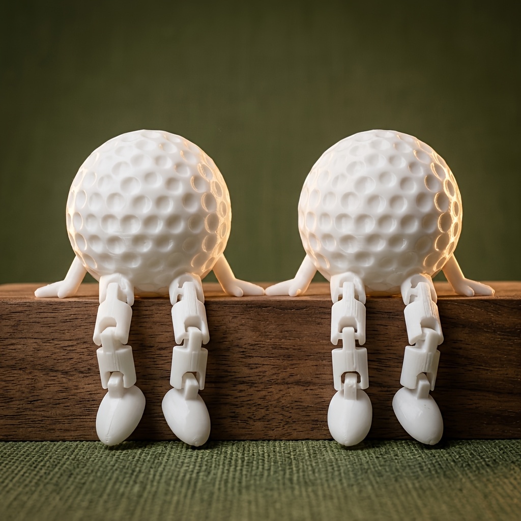TEMU 2pcs Golf Ball Sculptures - Modern Pla Plastic Display Items, Suitable For Home/office/gym, Ideal Gift For Fans, Christmas/halloween